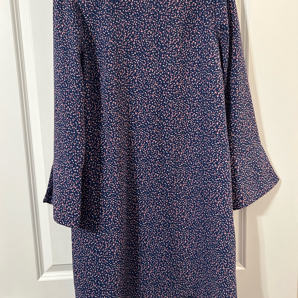 Ann Taylor Navy and Pink Long Sleeve Dress
